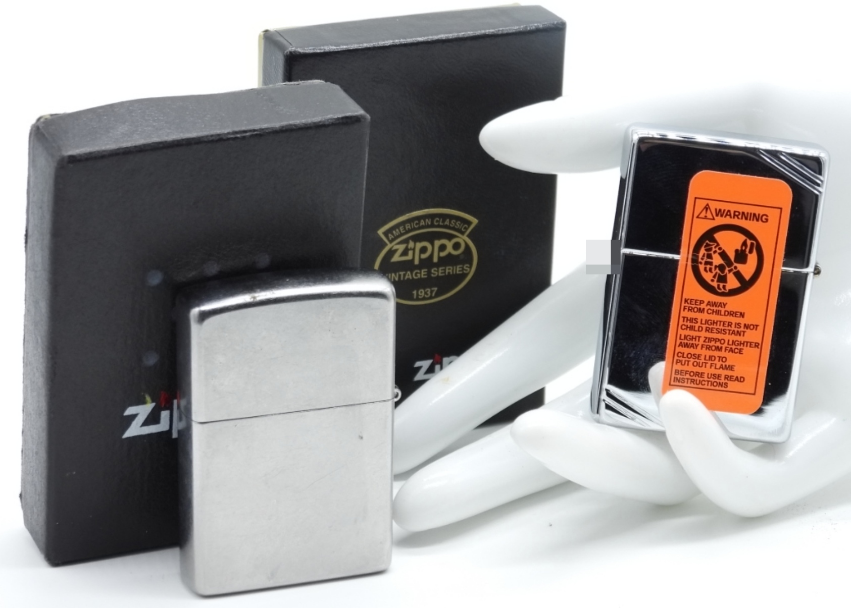 Zippo Chrome Lighter Pair, 2003 & 2013