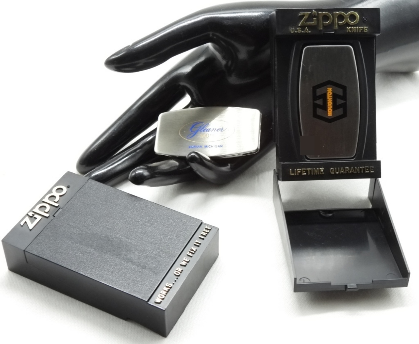 Zippo Advertising Knives - Gleaner & Houghton