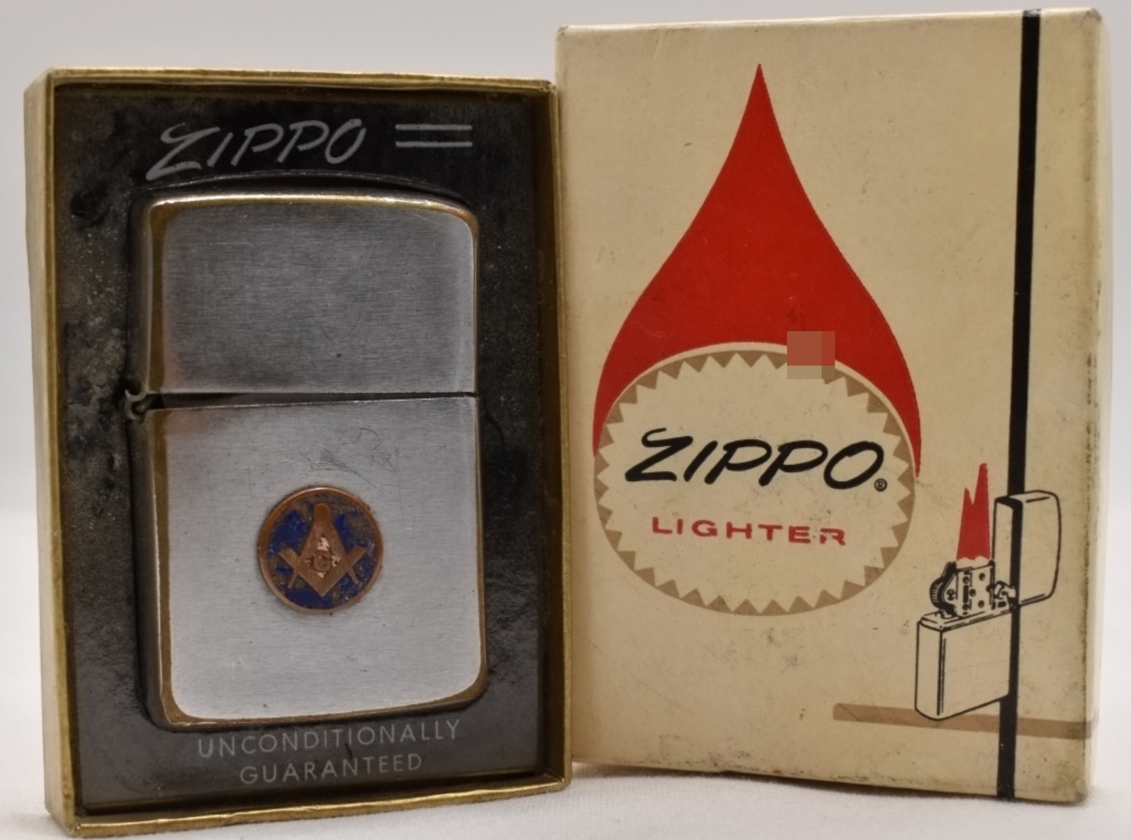 Zippo Masonic Square & Compass Chrome Lighter