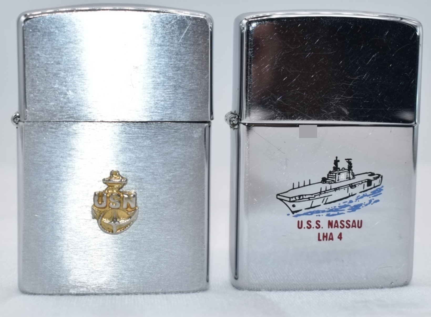 Zippo USS Nassau LHA-4 Navy Lighters (2)