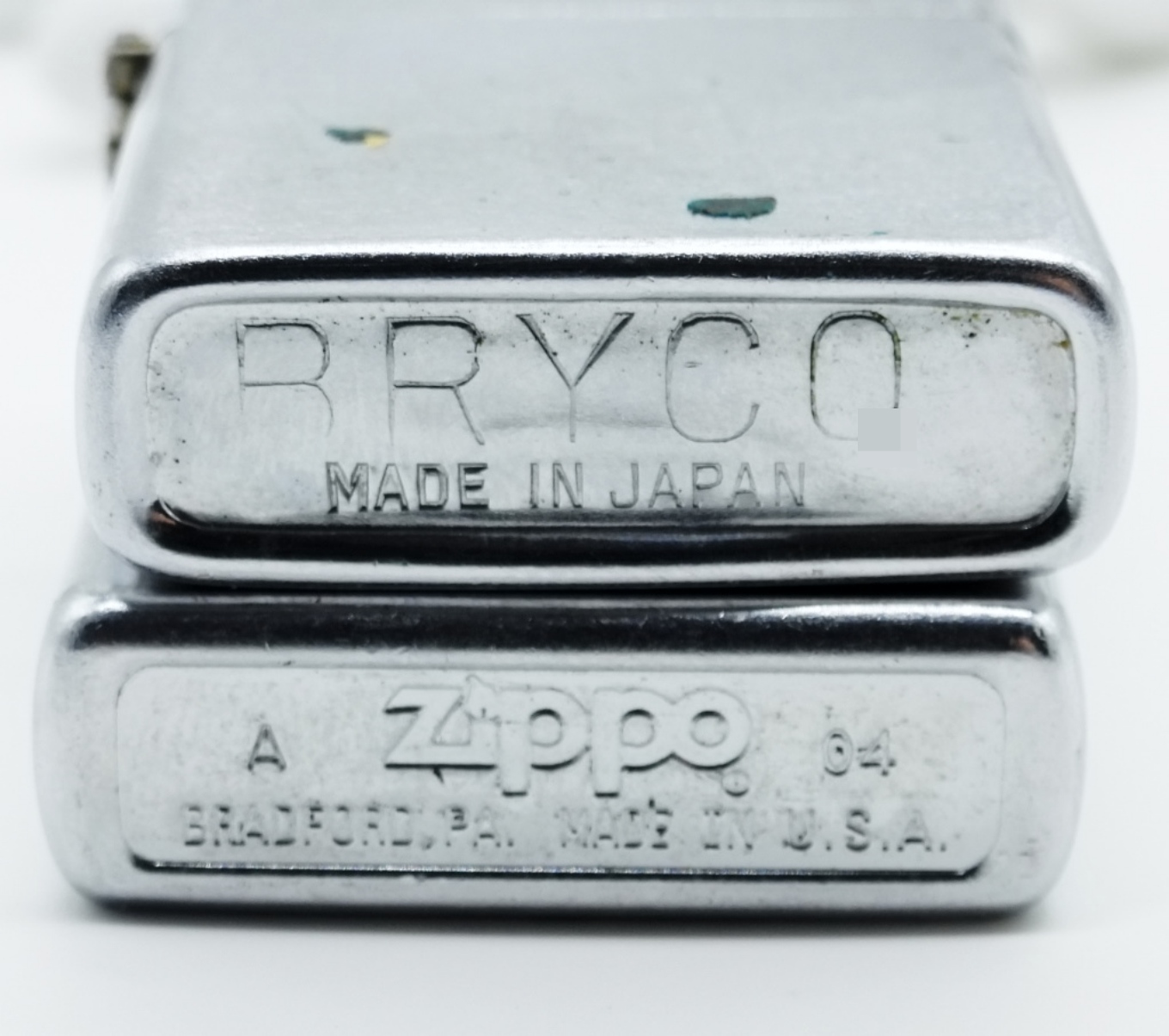 Zippo 2004 Chrome & Bryco Made in Japan Lighters