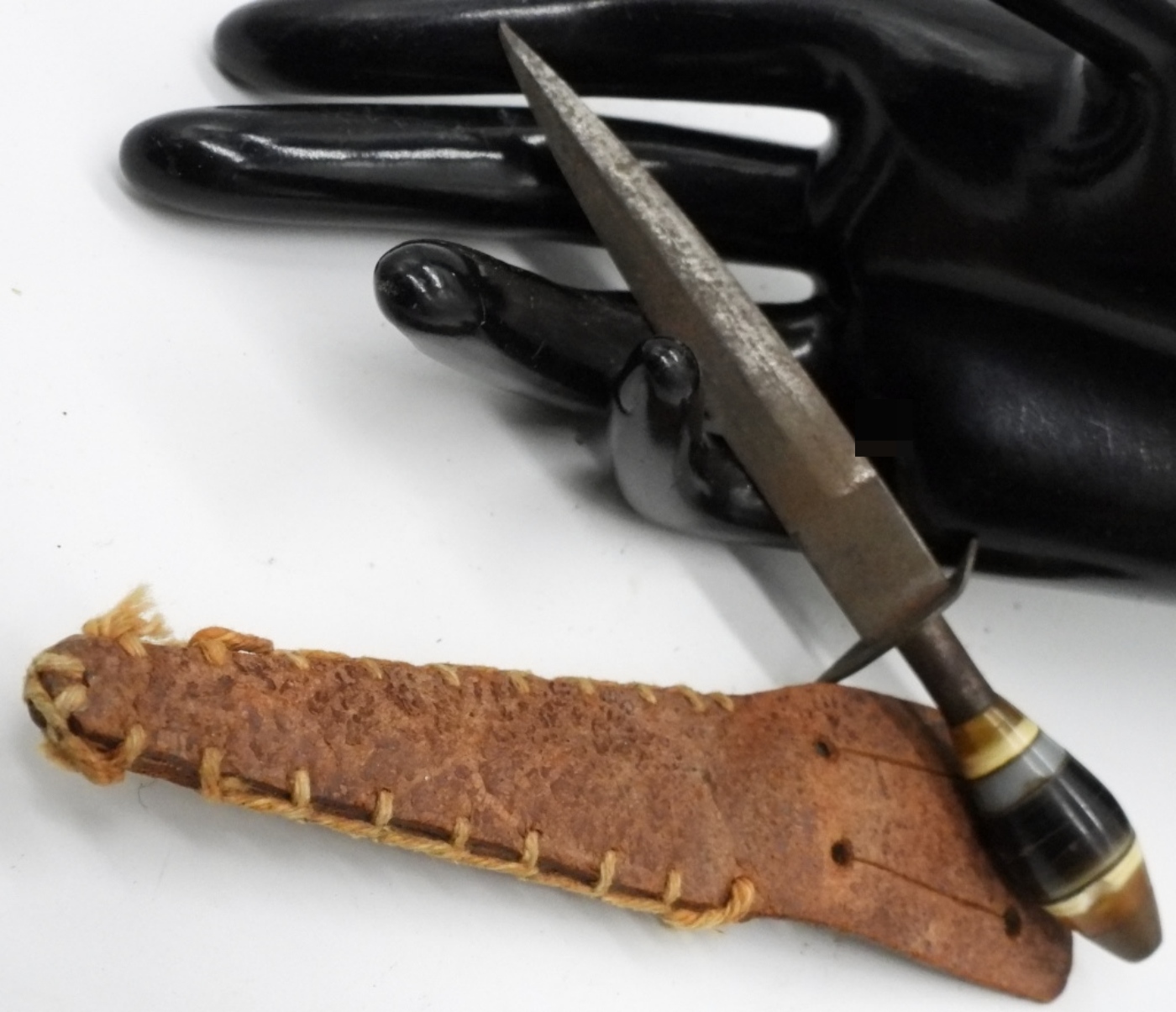 Vintage Fighting Dagger with Leather Sheath