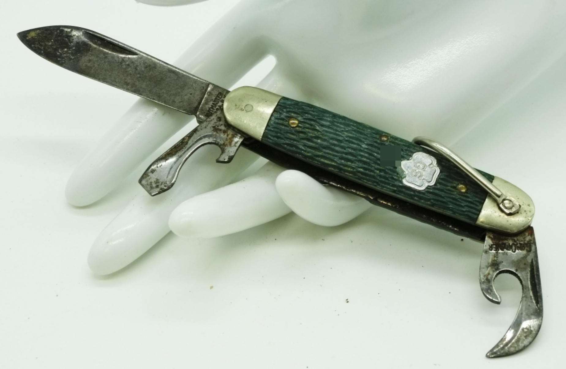 Kutmaster Barlow Green Jigged Bone Handle Knife