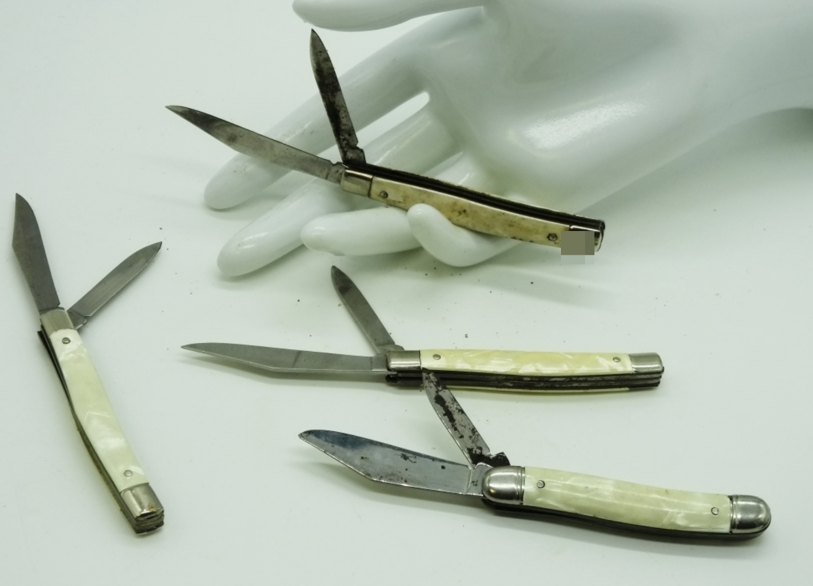 Imperial Pocket Knives, Set of 4 with Bone Handles