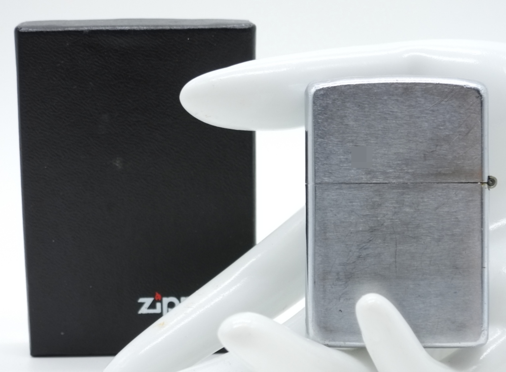 Zippo Brushed Chrome Lighter with Signature
