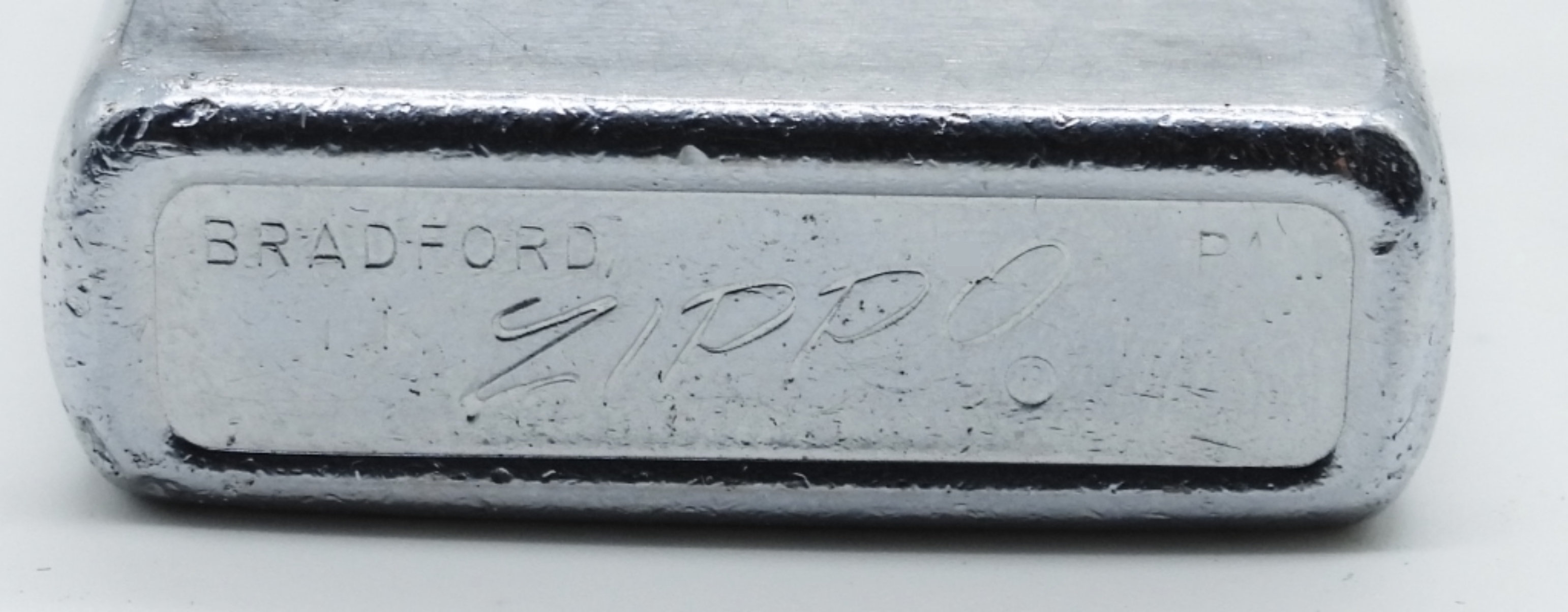 Zippo Brushed Chrome Lighter with Signature