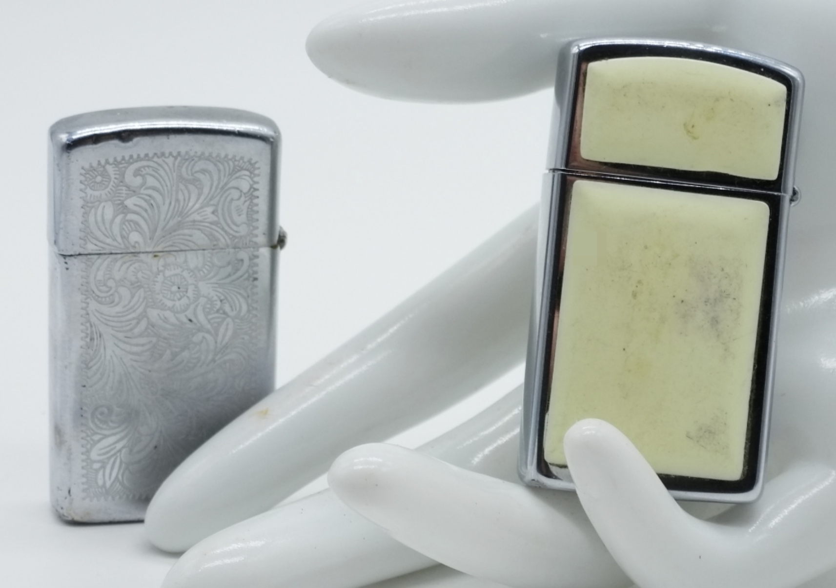 Zippo Chrome Lighters, Scrimshaw & Engraved