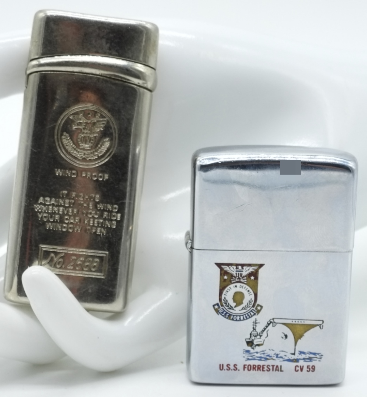 Zippo USS Forrestal CV-59 Chrome Lighter