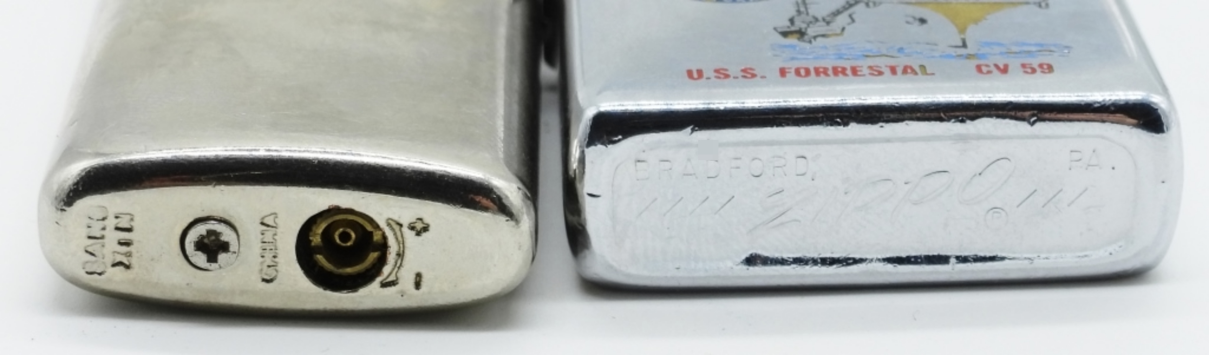 Zippo USS Forrestal CV-59 Chrome Lighter