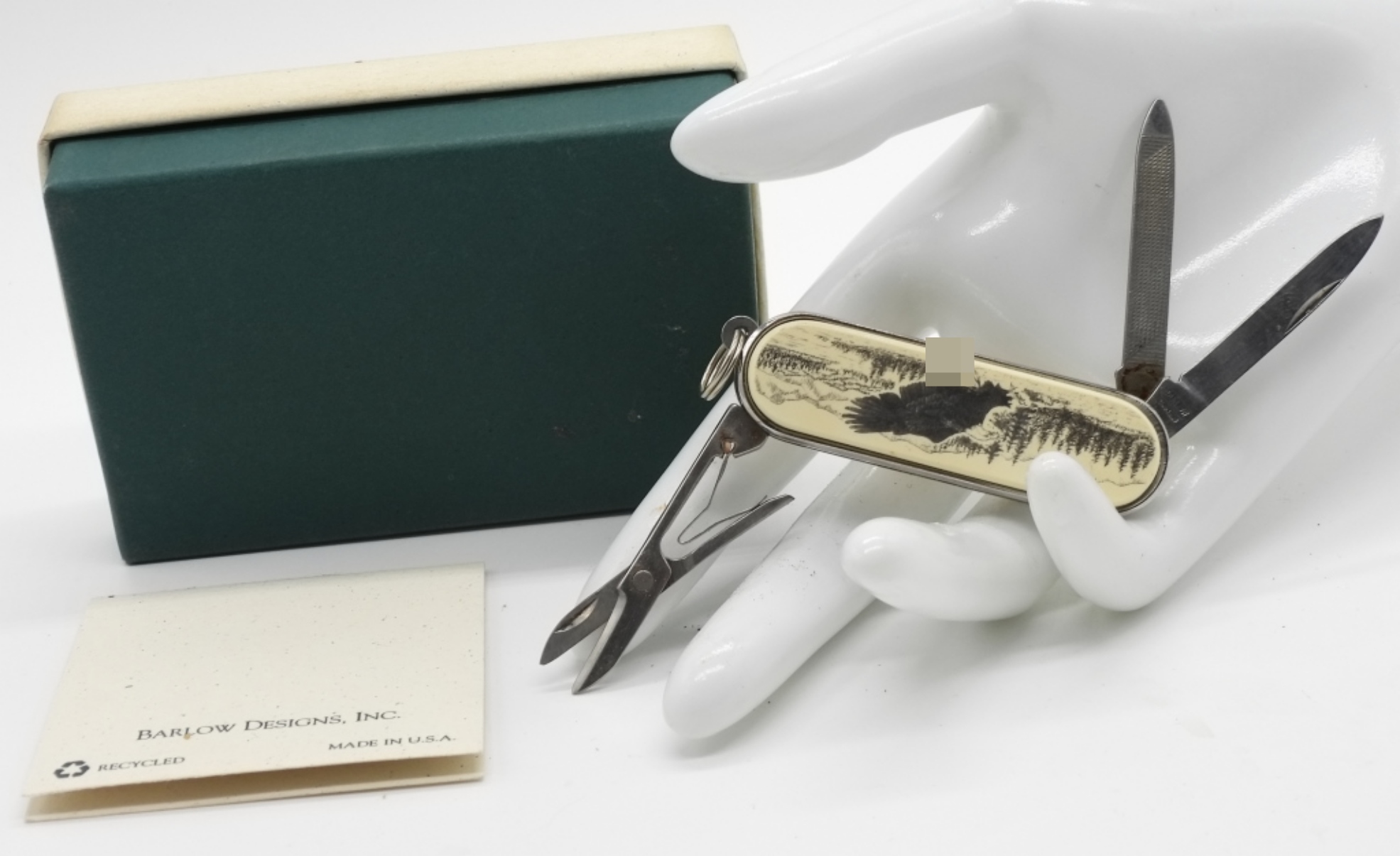 Barlow Custom Alaska Folding Knife w/ Scrimshaw