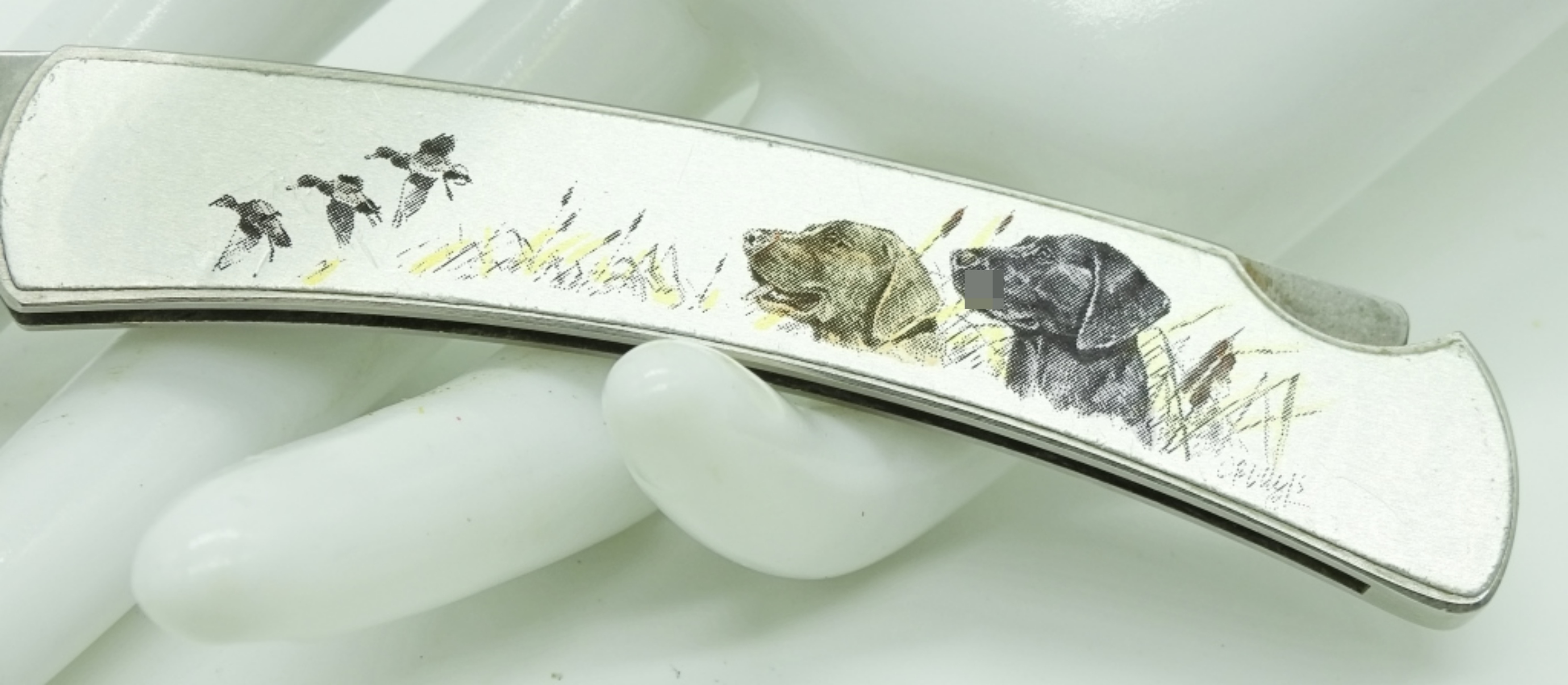Buck 521 Yellow and Black Lab Lockback