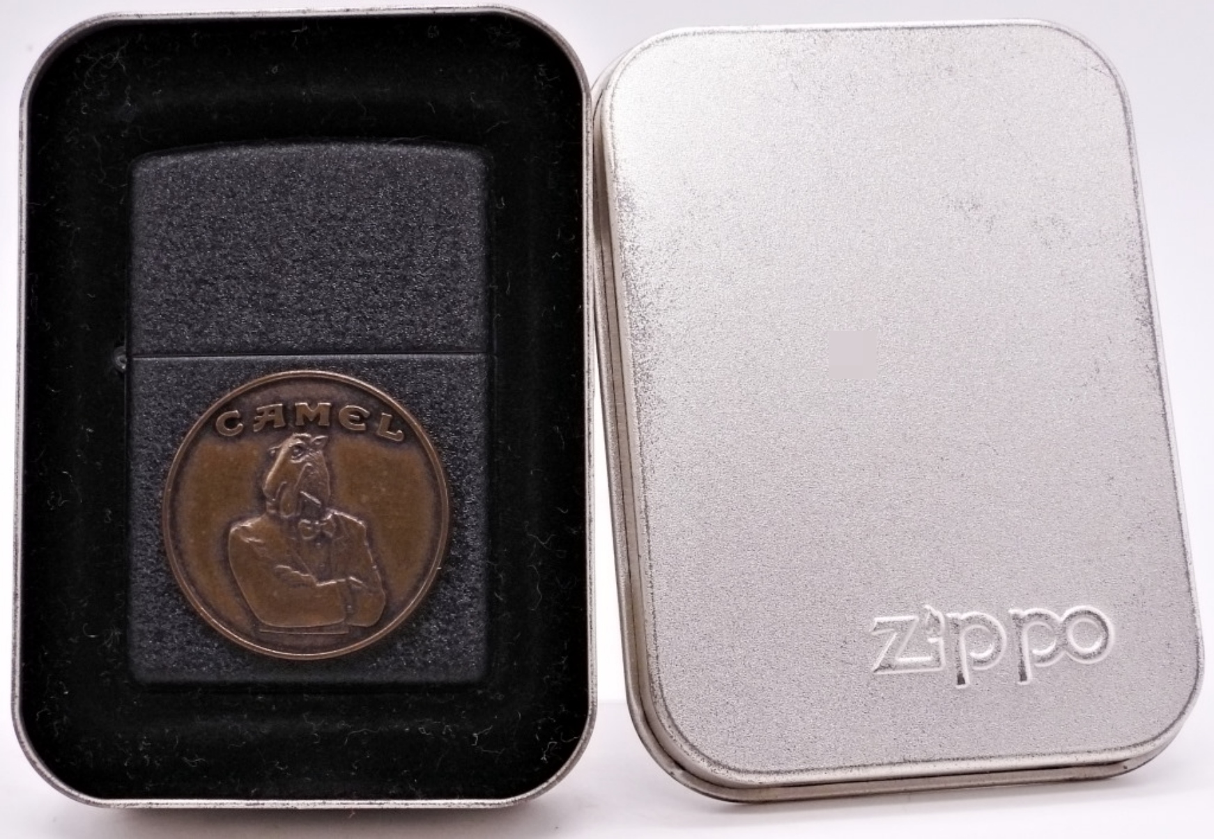 Camel Advertising Zippo Lighter, Black Crackle