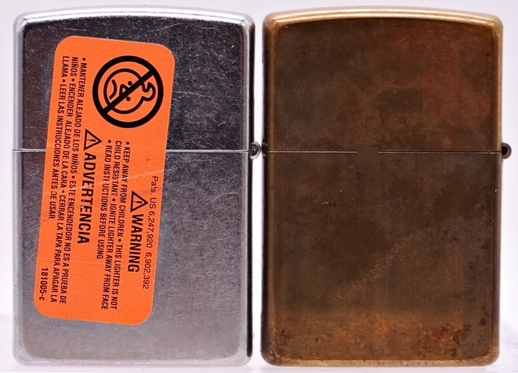 Pair of Zippo Lighters, 2001 & 2013, Unfired