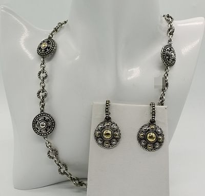 John Hardy Palu Bulan Sterling 22K Gold Set. John Hardy's signature Palu Bulan collection 