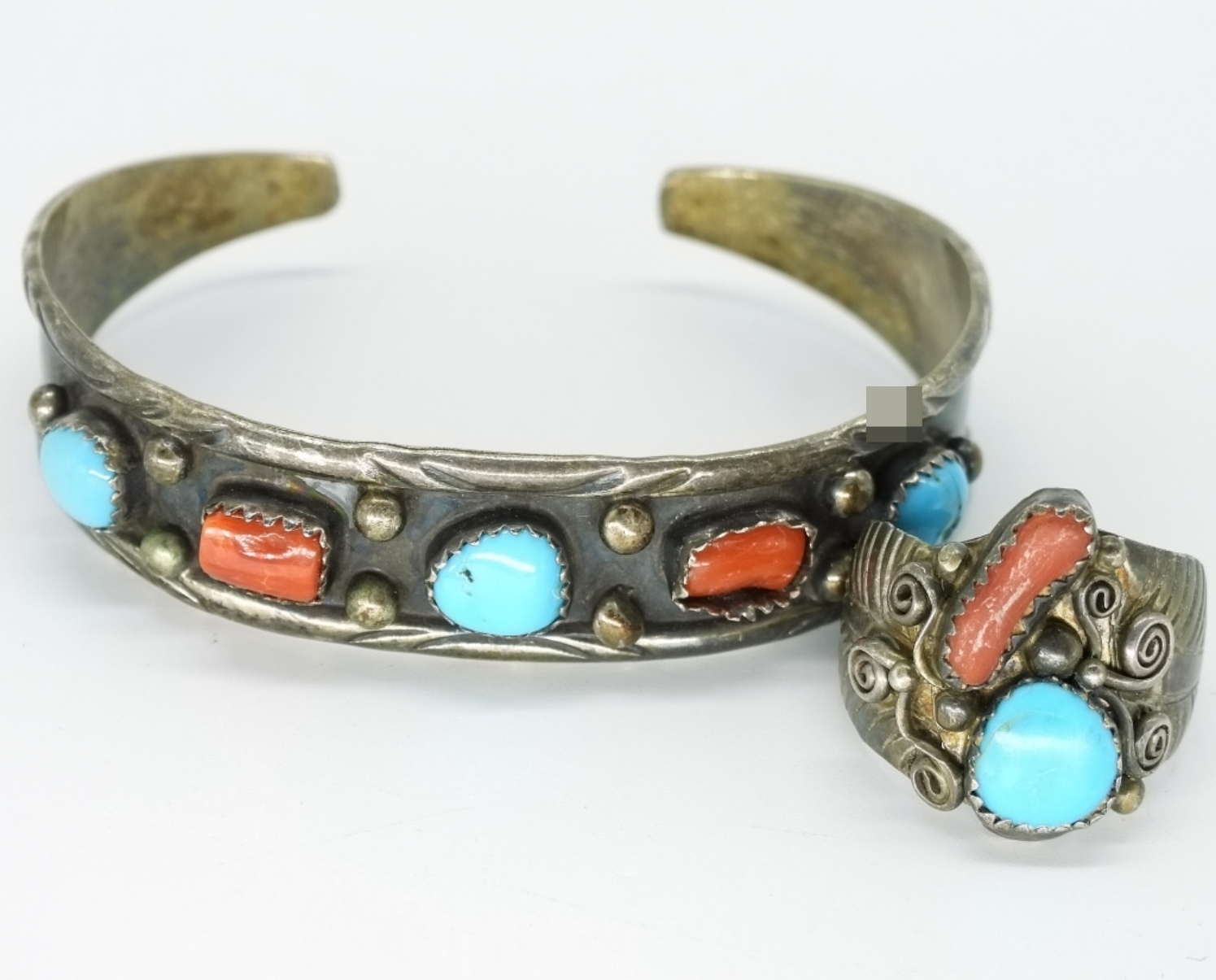 Navajo 925 Turquoise Bracelet & Ring Set