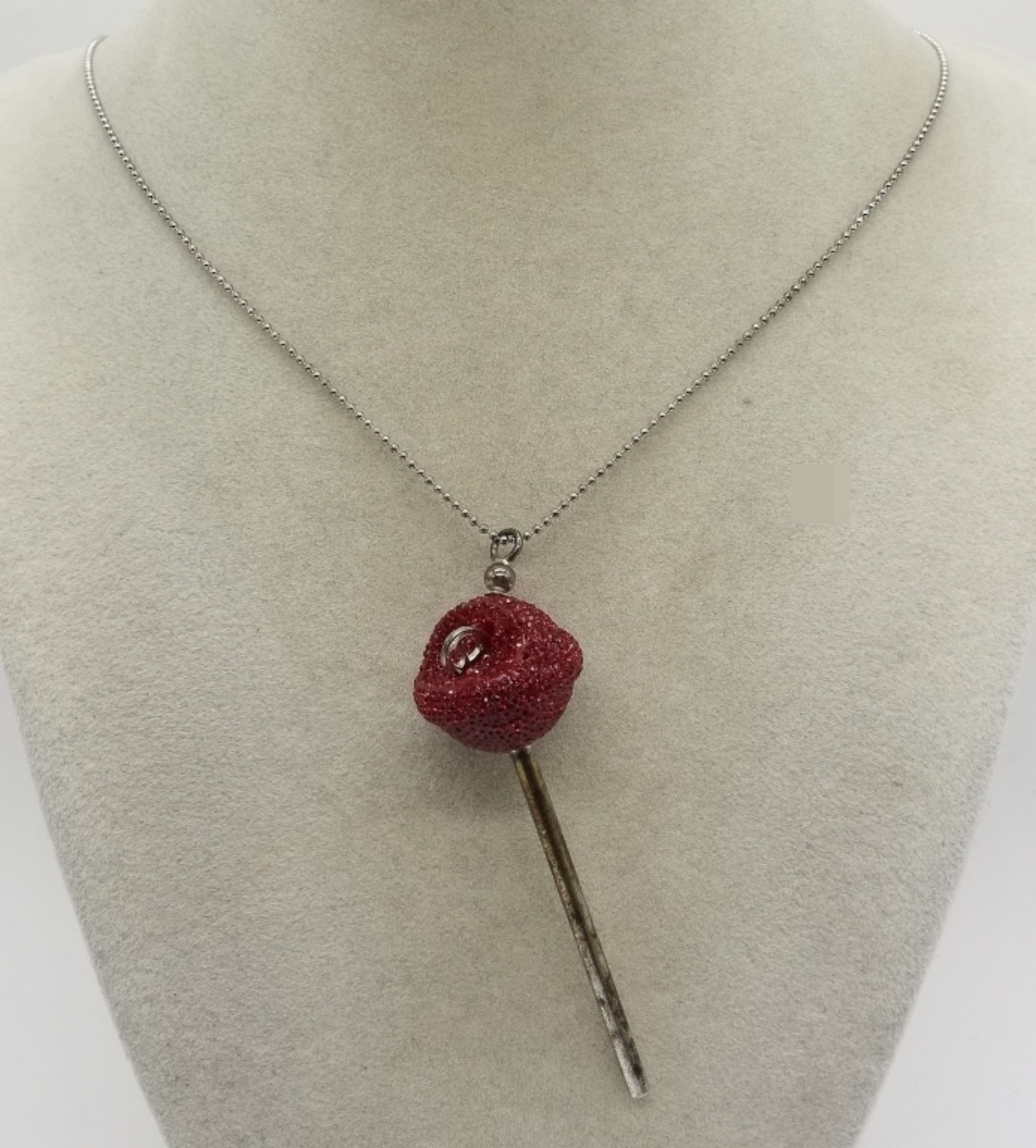 Simone Smith Red Crystal Lollipop Necklace