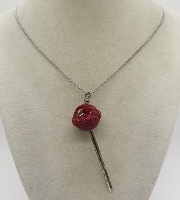 Simone Smith Red Crystal Lollipop Necklace. Designer piece by Simone Smith titled "A sweet touch 