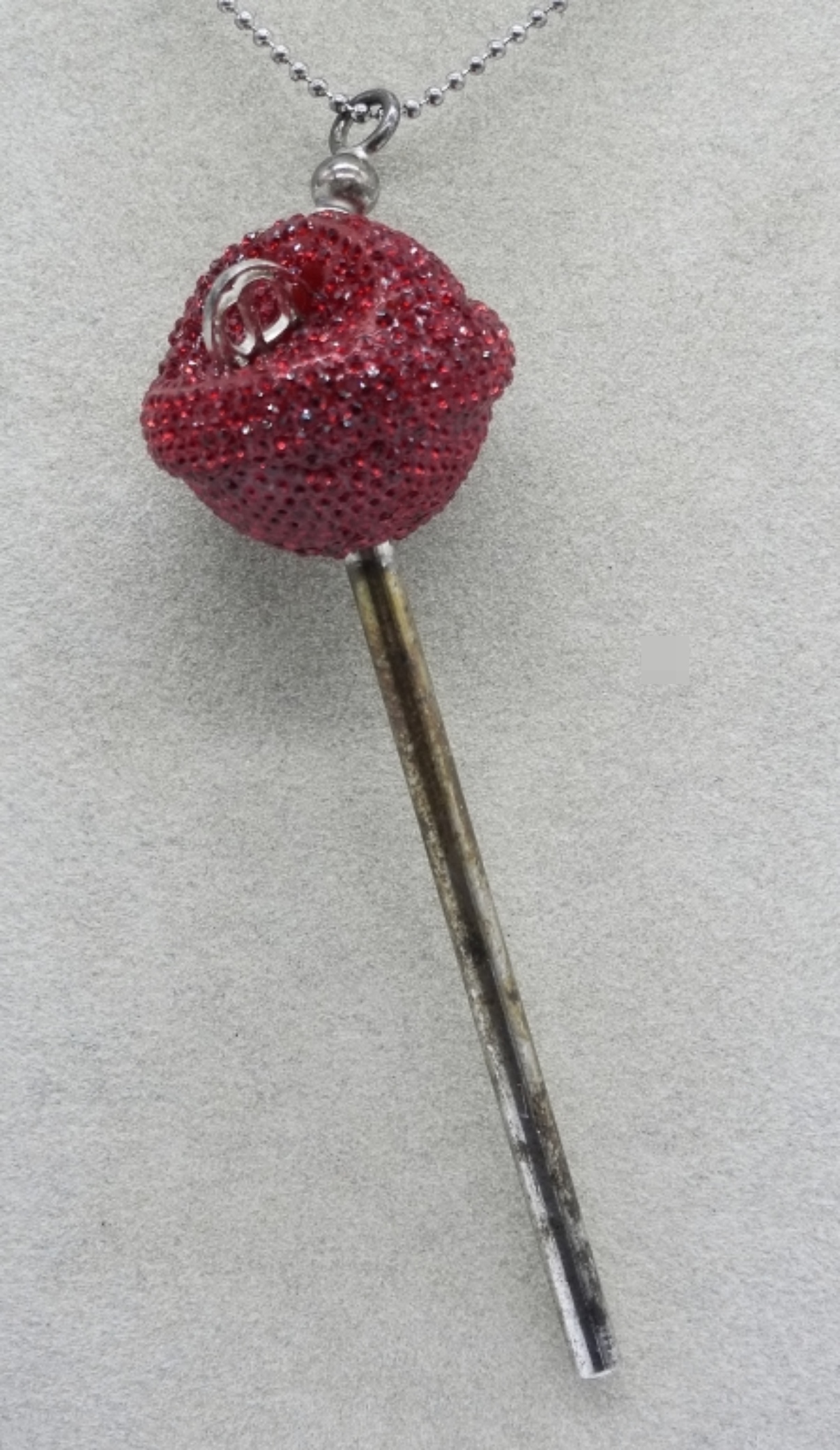 Simone Smith Red Crystal Lollipop Necklace