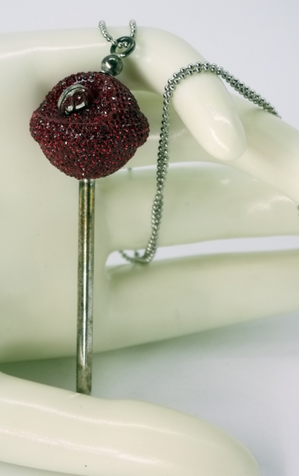 Simone Smith Red Crystal Lollipop Necklace