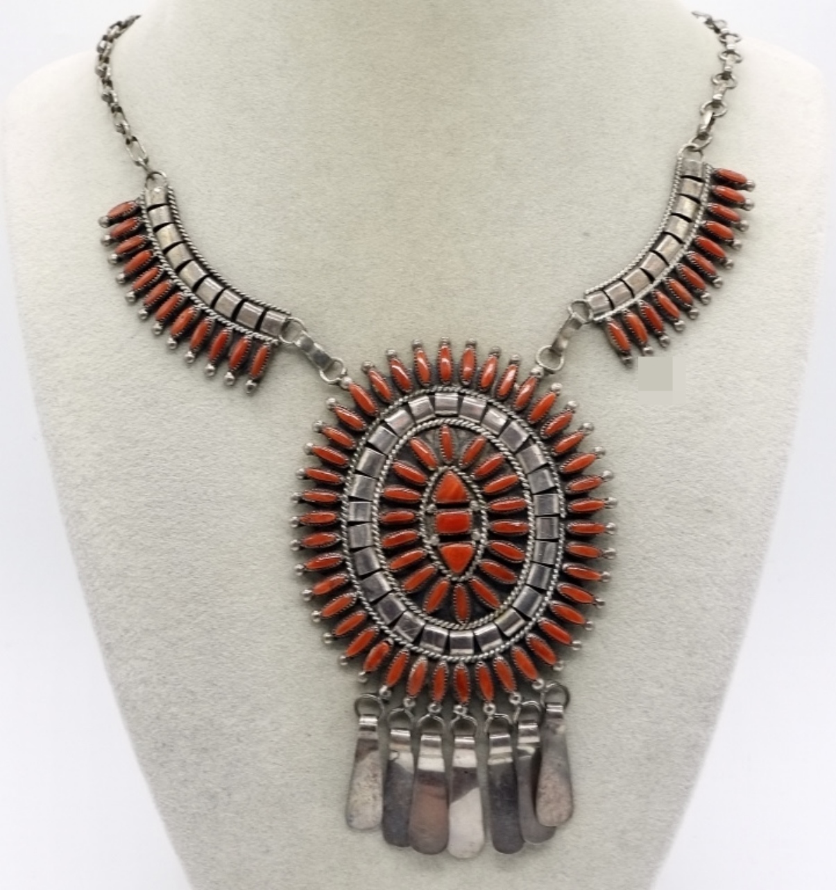 Native American 925 Coral Necklace