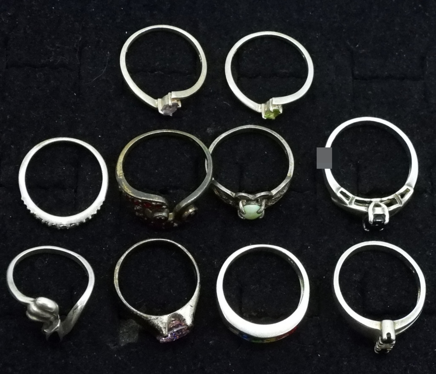 10 Sterling Multi Gemstone Rings