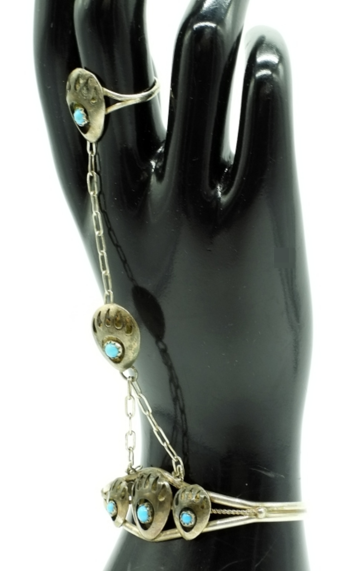 Sterling Bear Paw Ring & Bracelet, 1 Piece