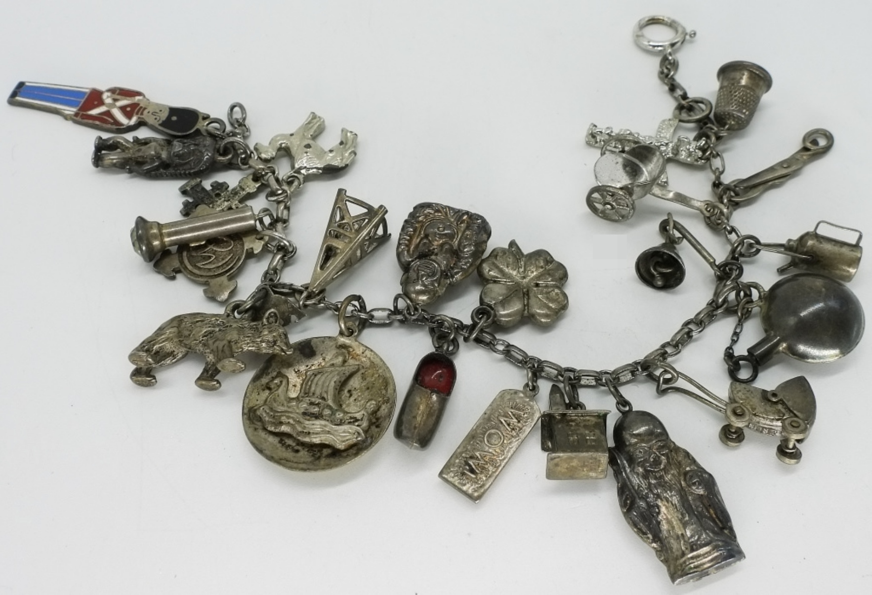 Sterling Charm Bracelet, 23 Charms