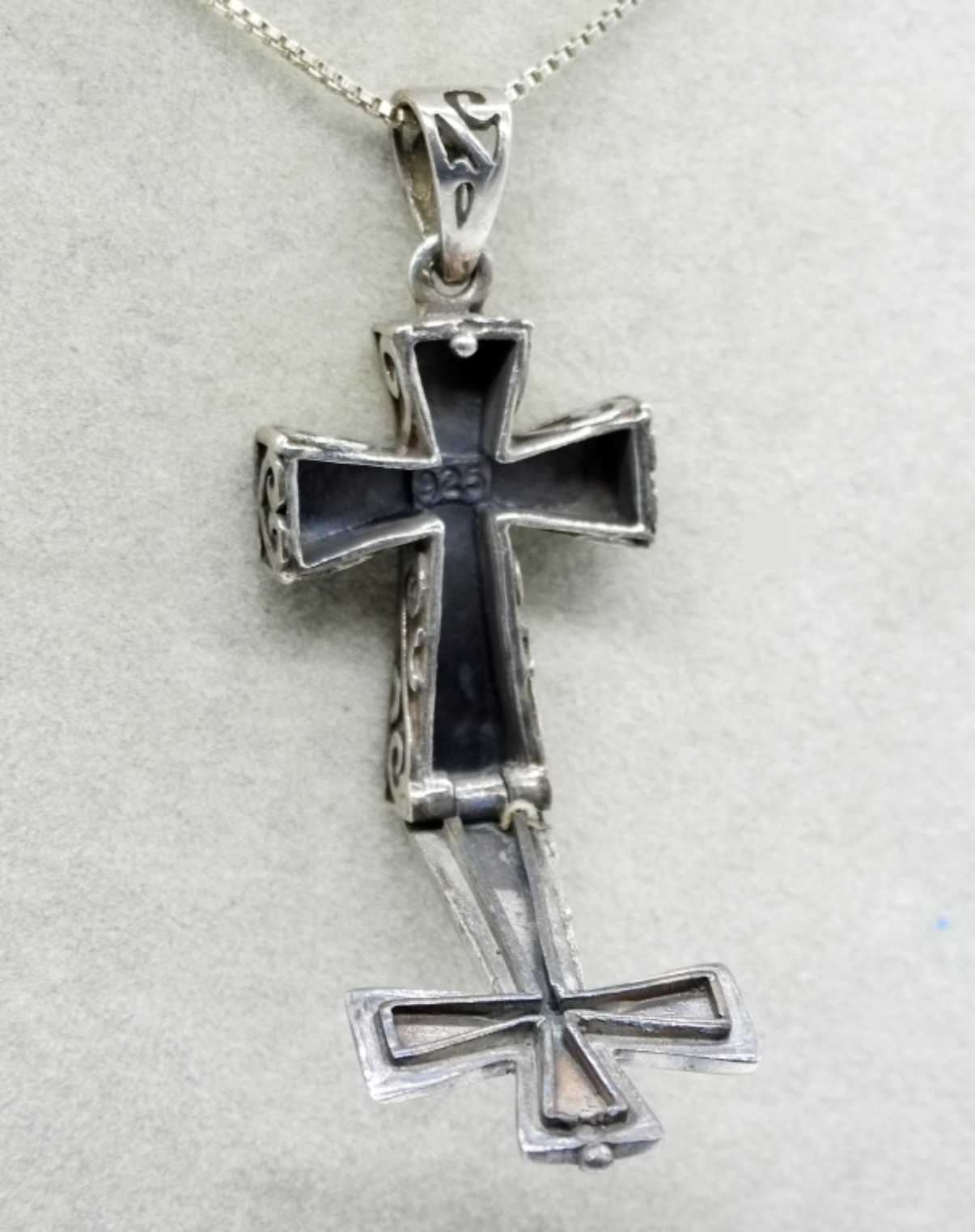 Three Sterling Cross Necklaces