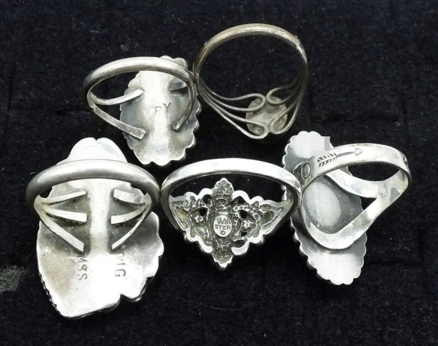 5 Sterling Silver Turquoise Rings