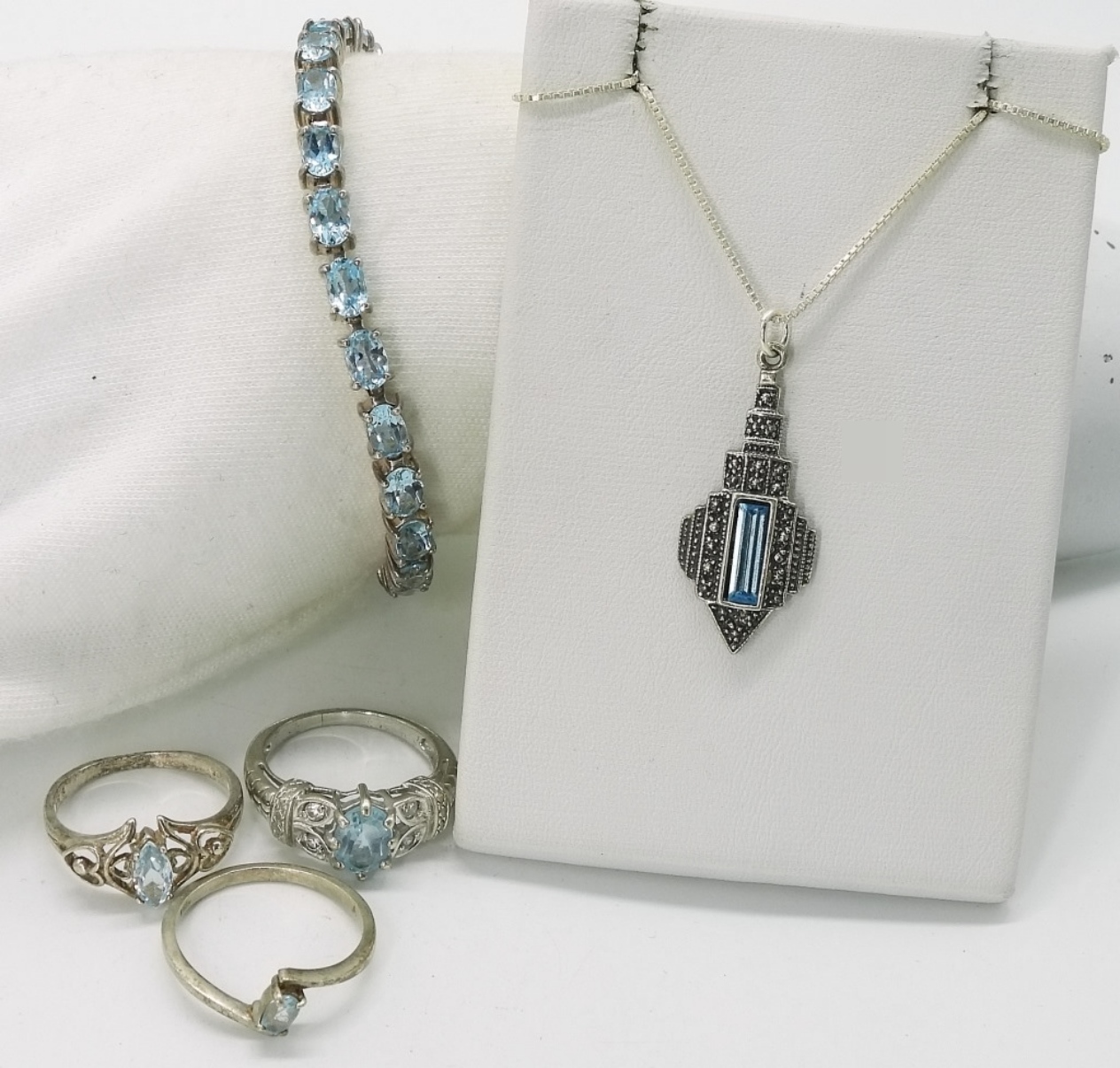 Sterling Blue Topaz Jewelry Set