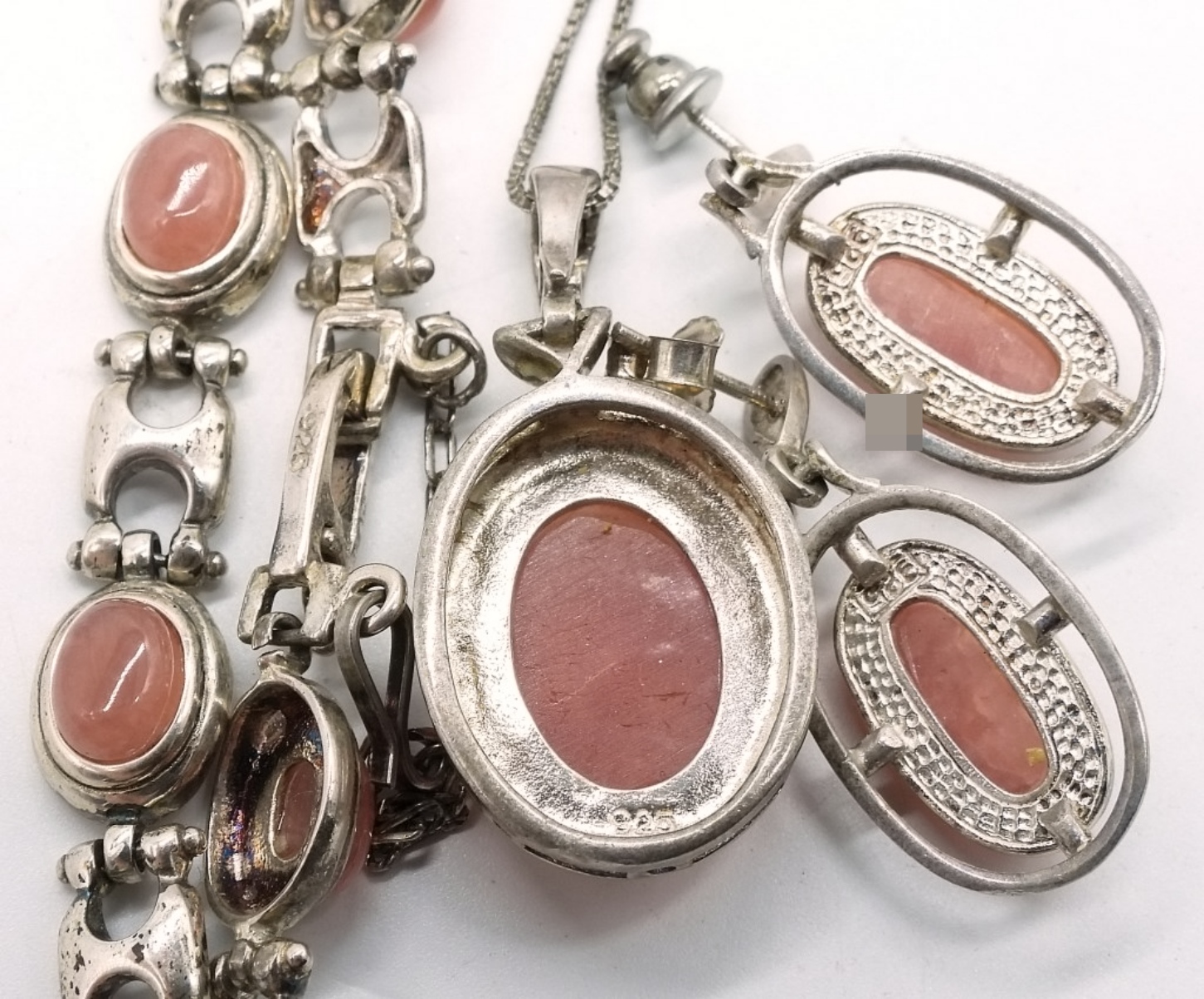 Sterling Cherry Quartz Jewelry Set