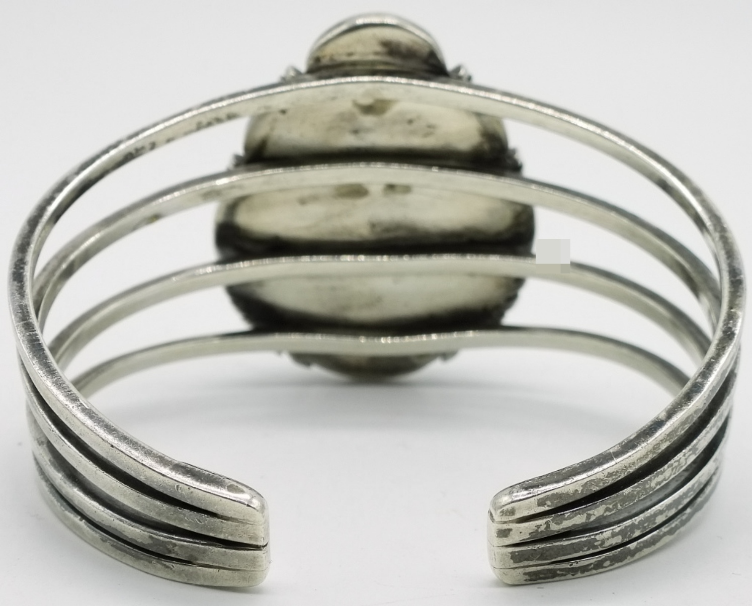 Sterling Onyx Cuff Bracelet with Bear Mark