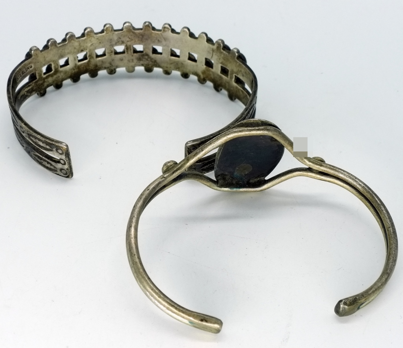 Vintage Sterling Turquoise Cuff Bracelets (2)