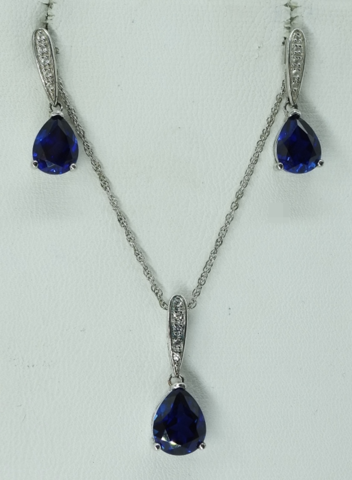 Sterling Simulated Sapphire Jewelry Set