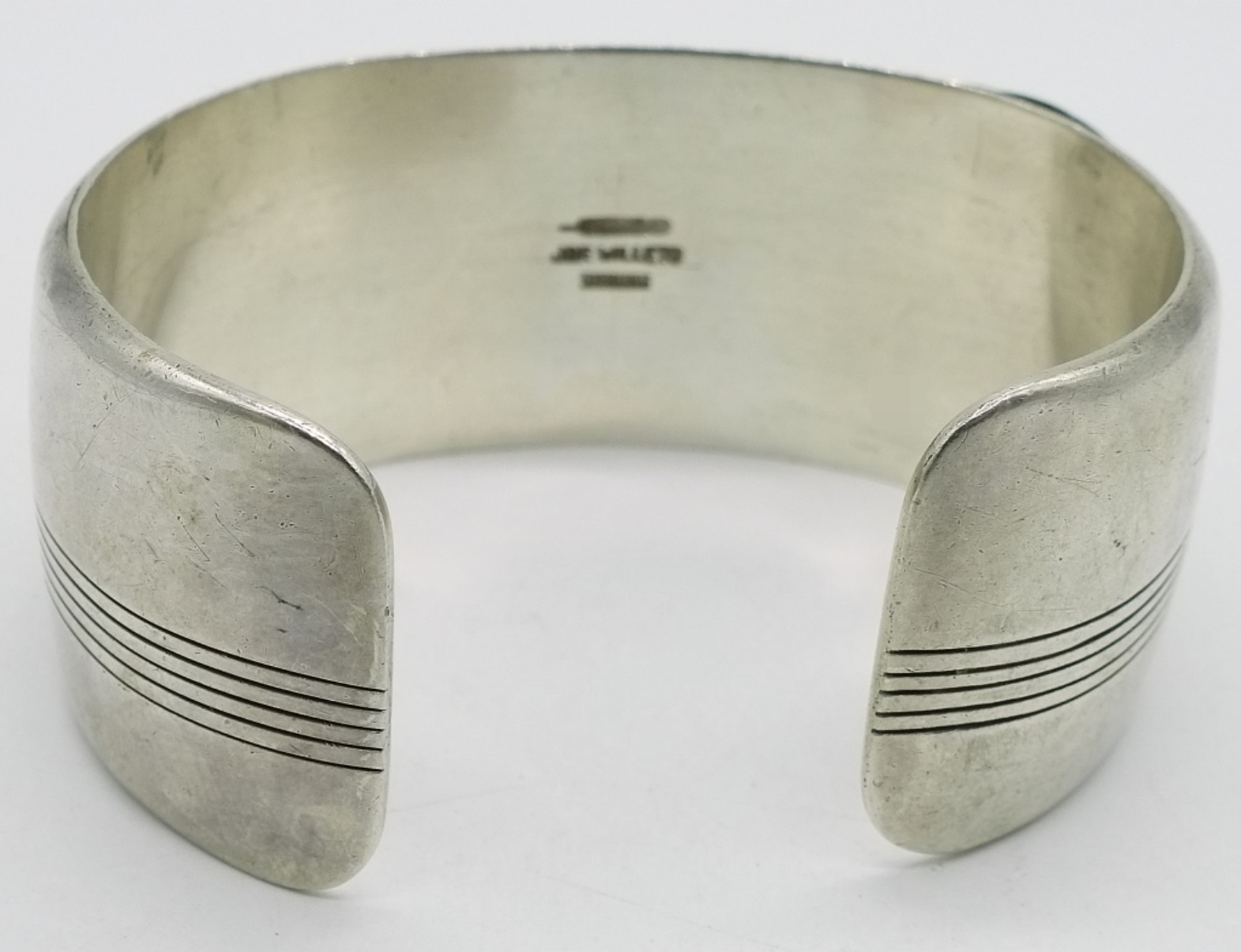 Joe Willeto Sterling Silver Navajo Cuff Bracelet