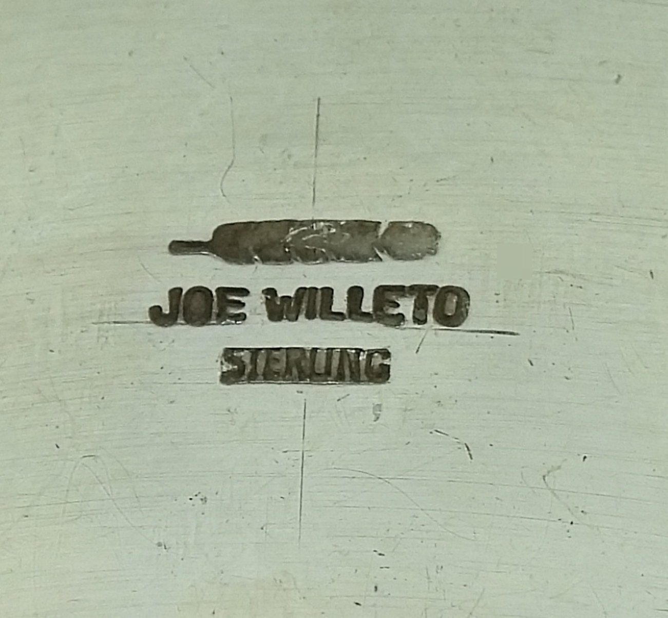 Joe Willeto Sterling Silver Navajo Cuff Bracelet