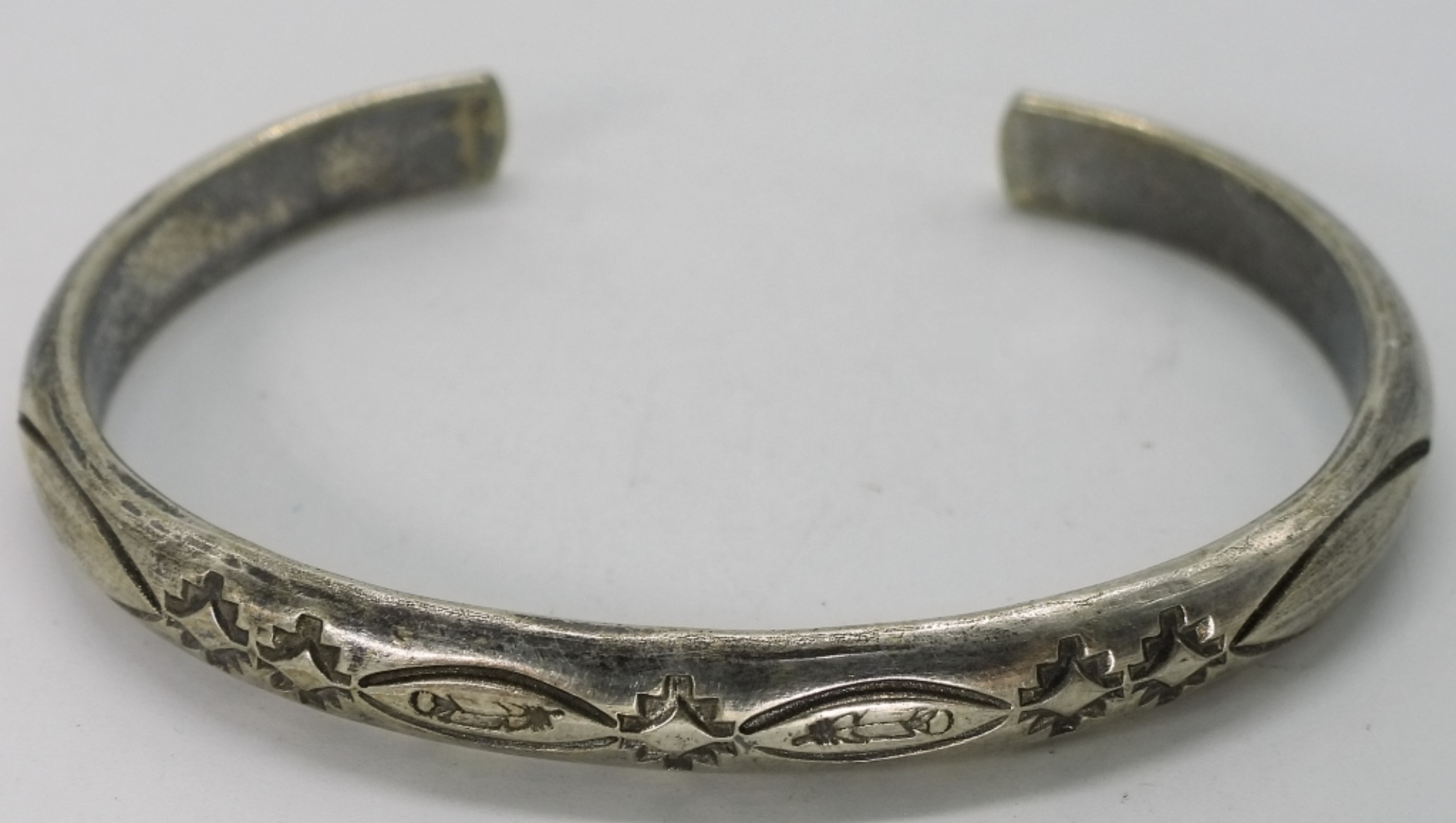 2 Sterling Cuff Bracelets, Turquoise Inlay
