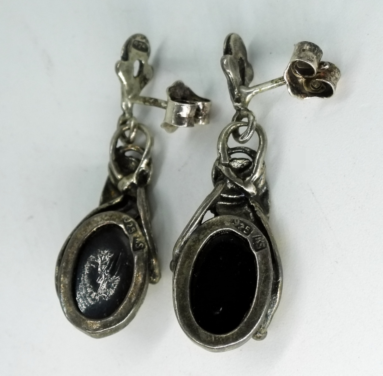 Sterling Amber Necklace & Earrings Set