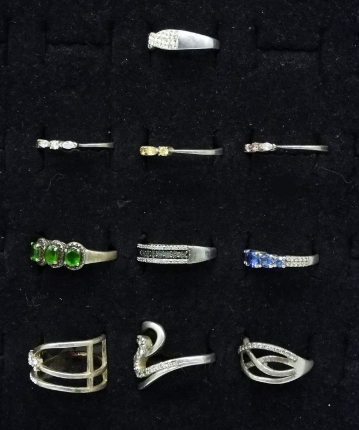 10 Sterling Multi Gemstone Rings