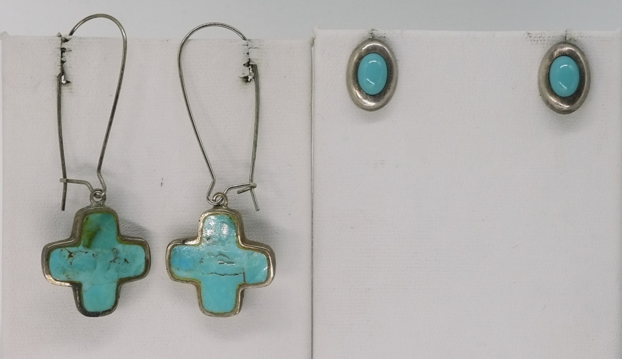 7 Sterling Turquoise Rings & Earrings