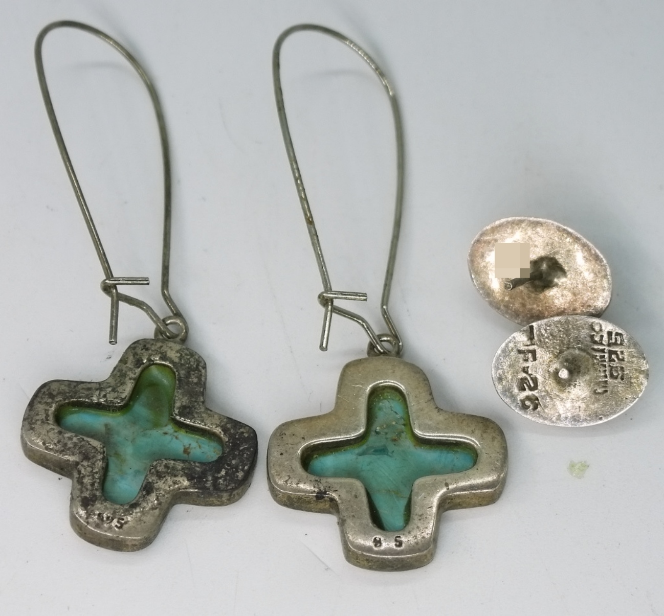 7 Sterling Turquoise Rings & Earrings