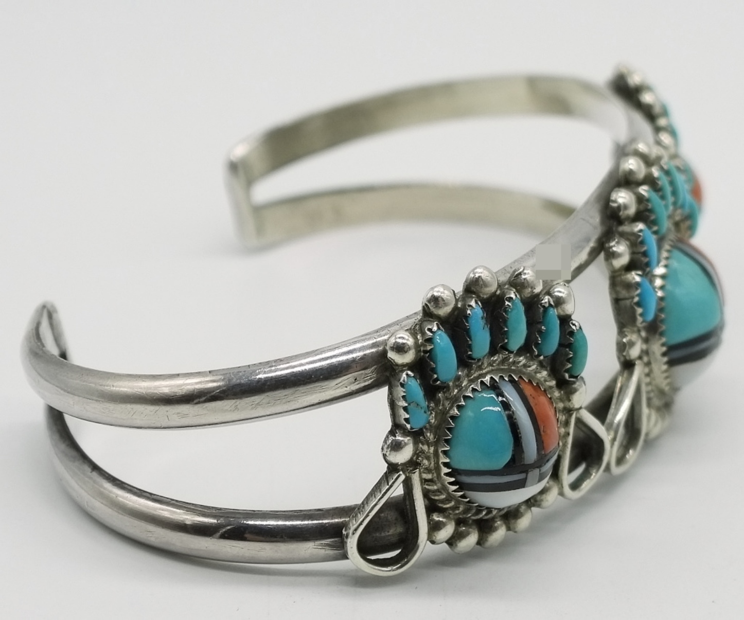Zuni Sterling Inlay Cuff Bracelet & Ring