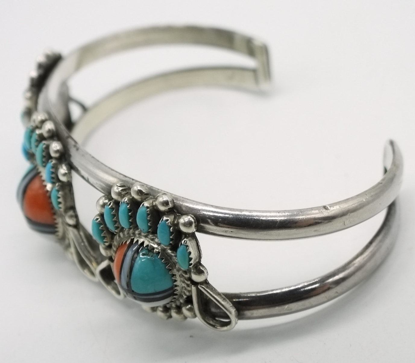 Zuni Sterling Inlay Cuff Bracelet & Ring