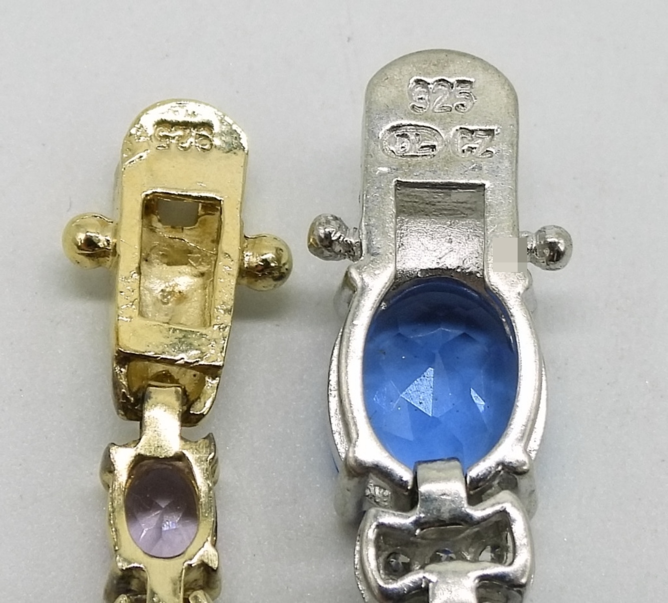 2 Sterling Gemstone Bracelets