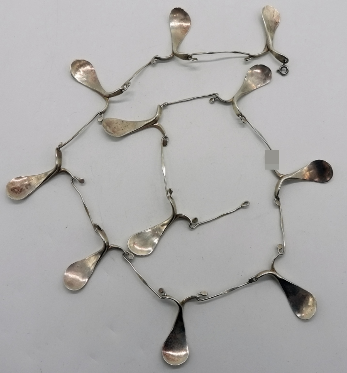 Sterling Modernist Teardrop Necklace 18