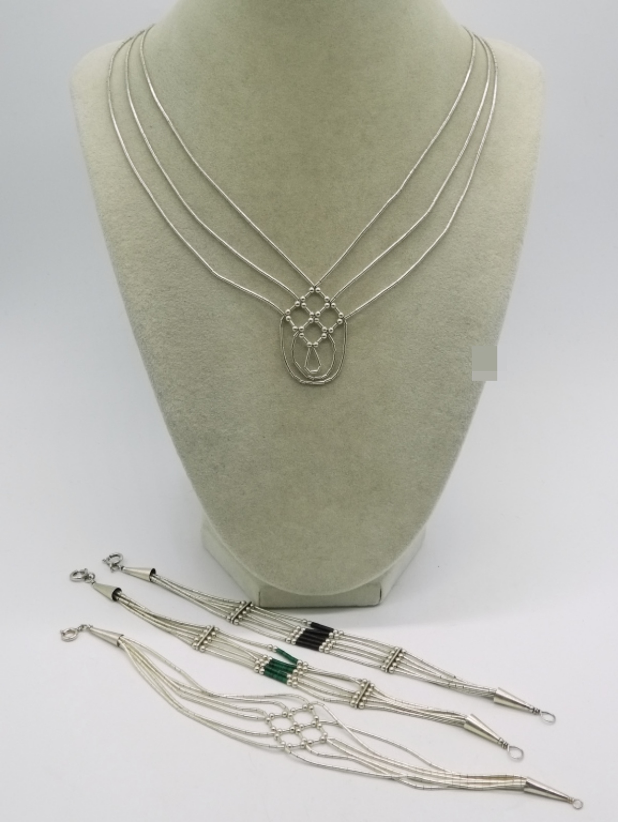 Liquid Sterling Silver Jewelry Set, 4 Pieces