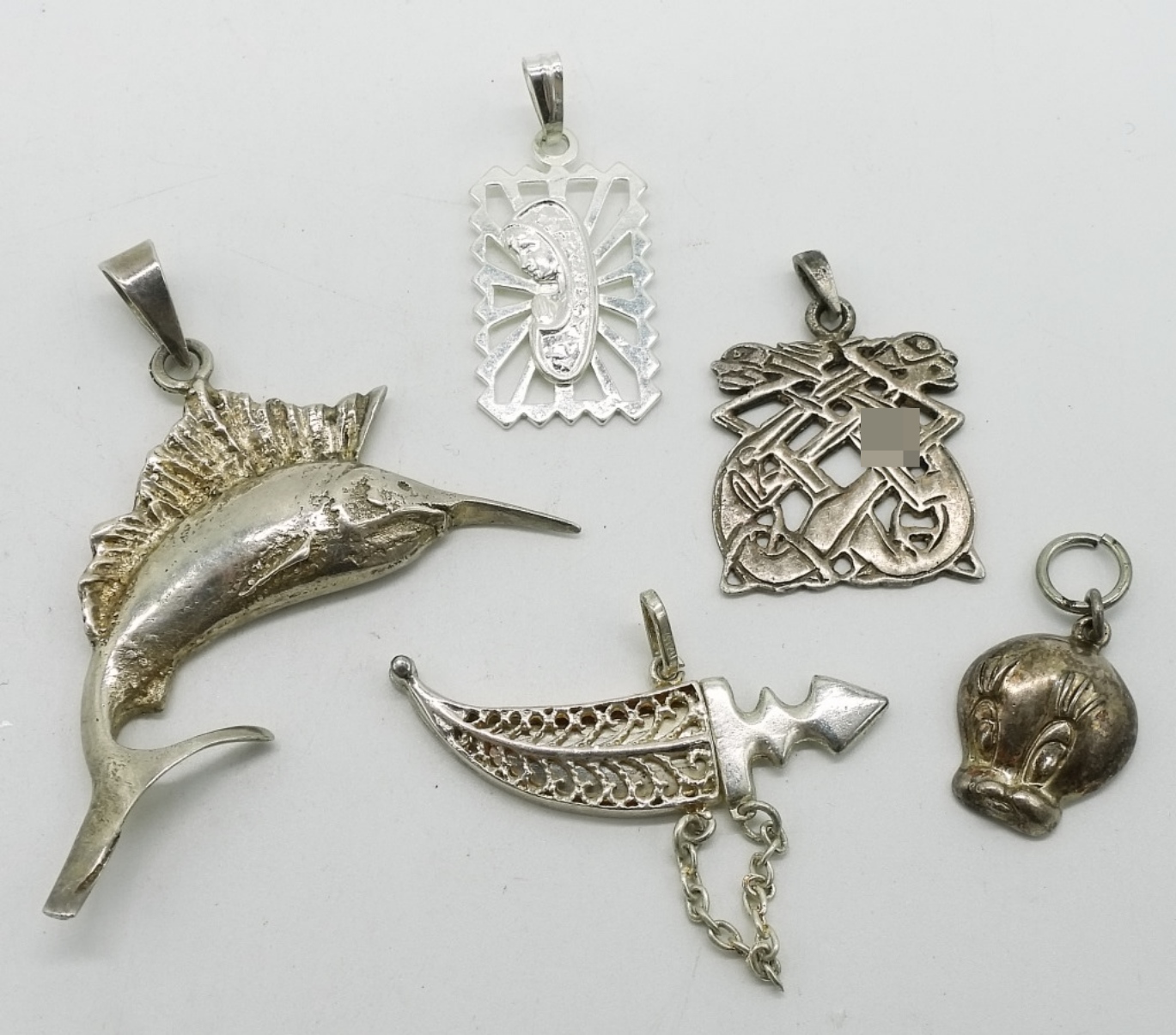 5 Sterling Pendants