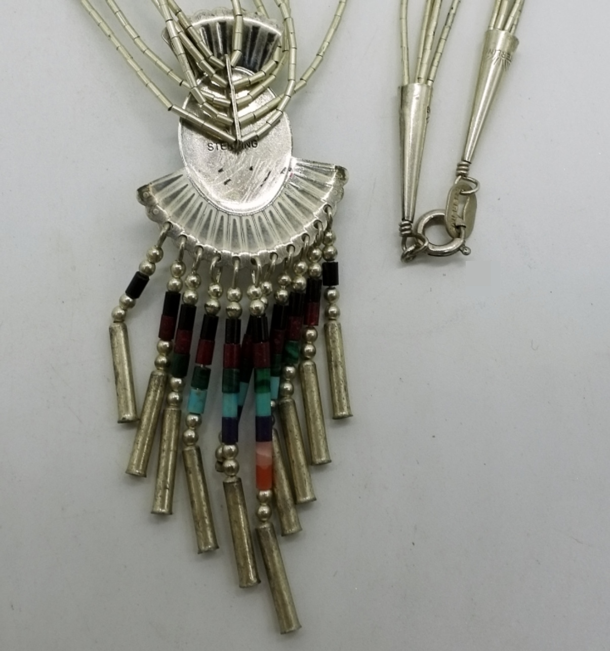 Sterling Turquoise Inlay Necklace Set
