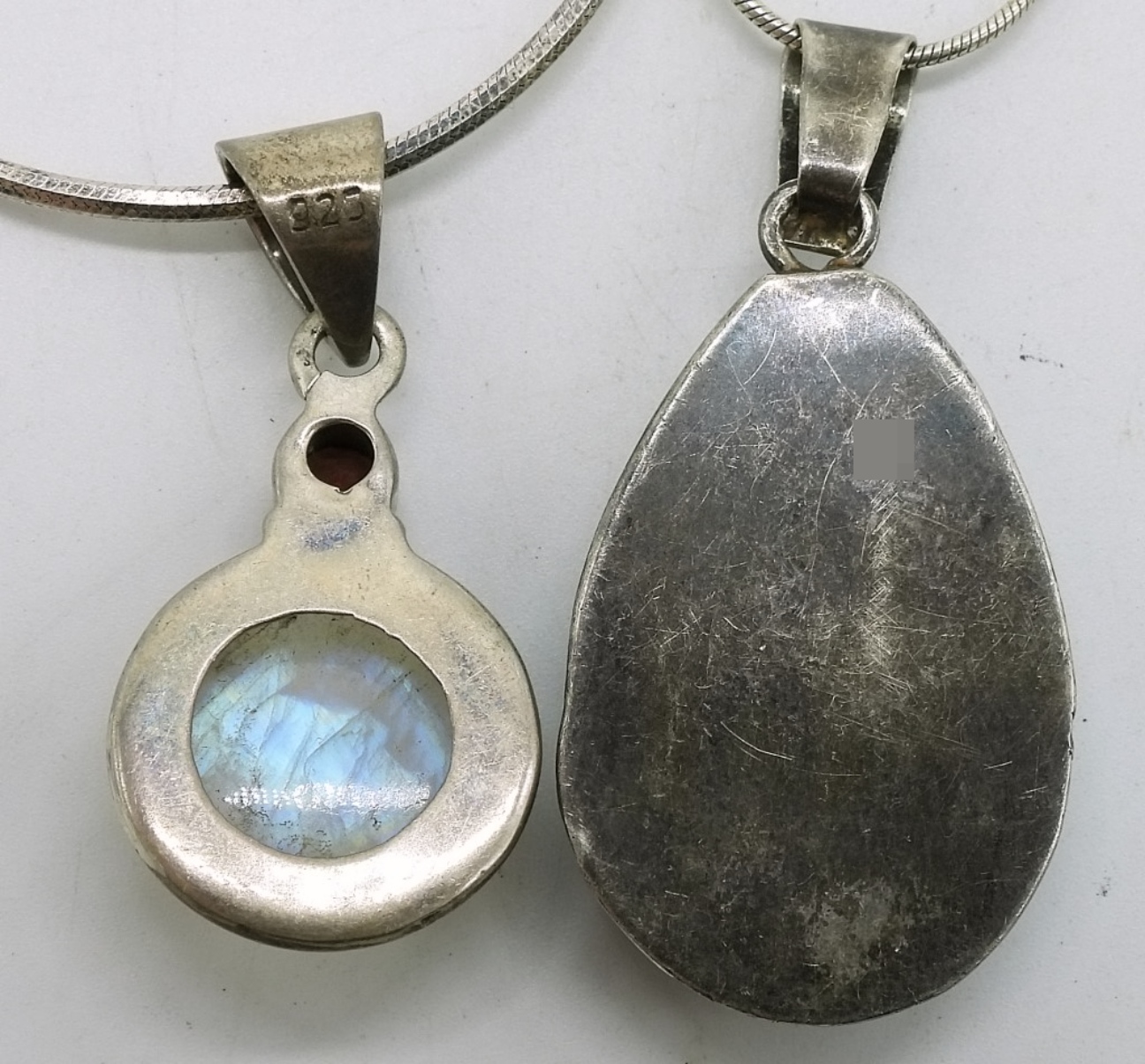 Sterling Silver Moonstone & Larimar Pendants
