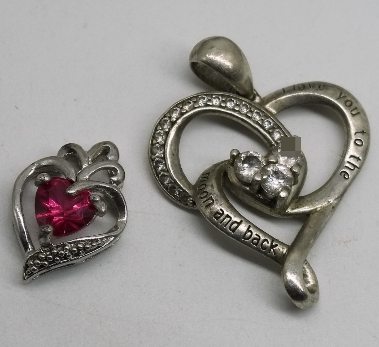 5 Sterling Heart Pendants